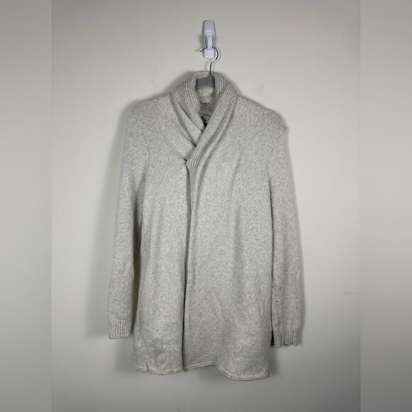 WHITE WARREN Wool Blend Cardigan Sweater Shawl Collar Snap Front Pockets Small - Picture 1 of 8